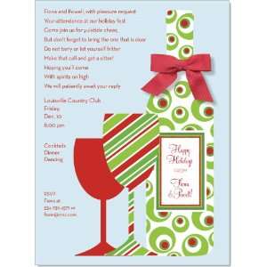  Holiday Wine Sky With Bow Invitations
