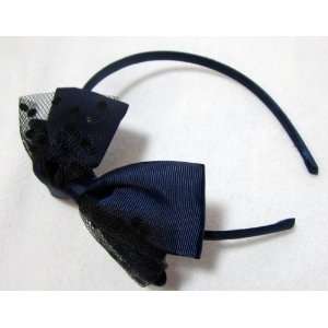  NEW Navy Blue Rockabilly Bow Headband, Limited.: Beauty