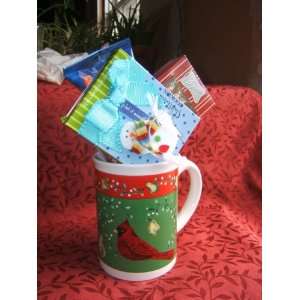 Christmas Cardinal Mug Filled with Gourmet Treats ~ Gift  