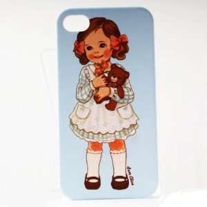  Skyblue Bear Painting Vintage Pinup Girl iPhone 4/4S 