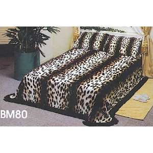 King Solaron Cheetah 4PC Mink Blanket Set 