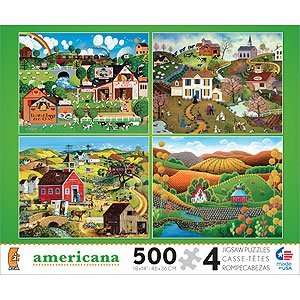   Americana 4 In 1 Multi Pack Collection Jigsaw Puzzles: Toys & Games