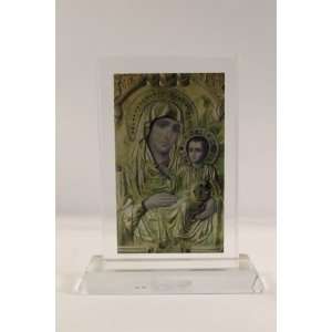  Glass Icon of Virgin Mary and Visitation of Abraham and 