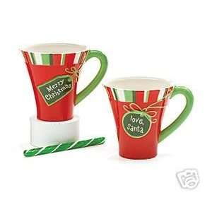 Set of 2 Christmas Coffee Mugs   Merry Christmas & Love 