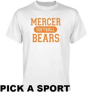  Mercer Bears White Custom Sport T shirt   Sports 