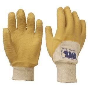  Knit Wrist Wrinkle Finish Natural Rubber Palm Gloves