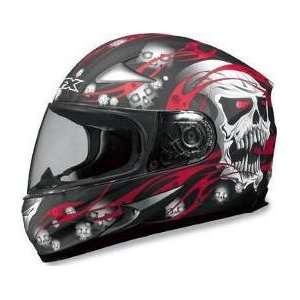 AFX FX 90 Helmet , Color: Black/Red, Size: XS, Style: Skull XF0101 