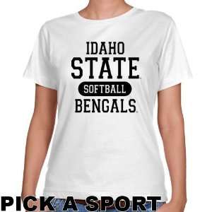 Idaho State Bengals Ladies White Custom Sport Classic Fit T shirt 