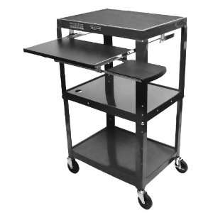  Adjustable Steel AV Cart   Pull Out Shelf: Office Products