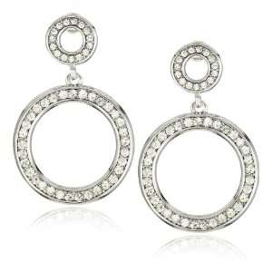   Leslie Danzis Silver Tone Cubic Zirconium Circle Earrings, 2 Jewelry