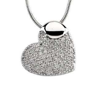   Gold Pave Diamond Humble Heart Pendant Necklace with 18 Snake Chain