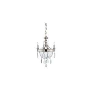 Chart House Devon Mini Glass Bowl Pendant in Polished Nickel with 