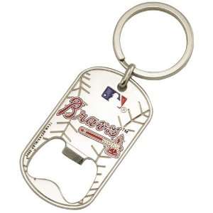  Atlanta Braves Dog Tag Bottle Opener Keychain: Sports 