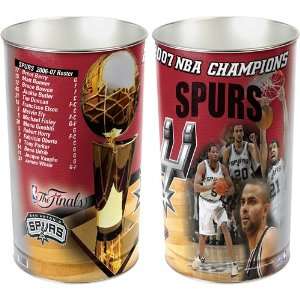  Wincraft San Antonio Spurs 2007 NBA Champs Wastebasket 