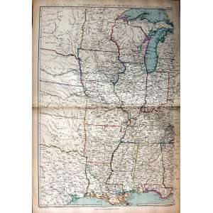  1872 Map United States America Mississippi Superior: Home 