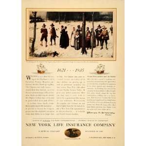 1935 Ad New York Life Insurance G. H. Boughton Pilgrims 