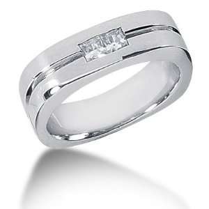   Ring Wedding Band Princess Cut Channel 14k White Gold DALES Jewelry