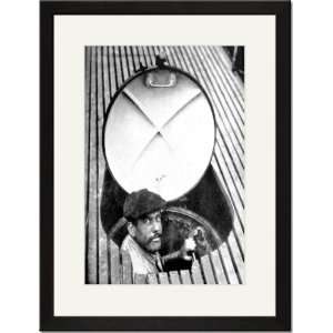   Framed/Matted Print 17x23, Aboard a French Submarine