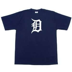  Detroit Tigers Classic English D Navy T shirt Sports 