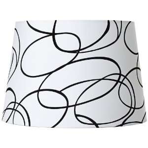  Black and White Squiggle Drum Shade 13x16x11 (Spider 