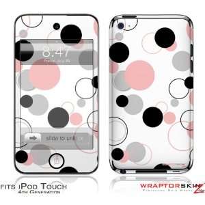 iPod Touch 4G Skin   Lots of Dots Pink on White by 