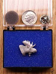 Empire Pewter Moose Head Single Posted Pin / Tie Tack  