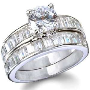    Jessicas Fine Imitation Diamond CZ Wedding Set   5: Jewelry
