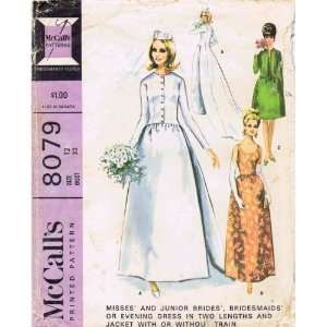 McCalls 8079 Vintage Sewing Pattern Brides Bridesmaids Wedding Dress 