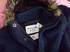 New Abercrombie Mens Jacket Hoody Hoodie Fleece Hooded Coat Fur Navy 