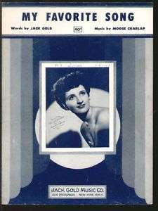 My Favorite Song 1952 MARIAN CARUSO Vintage Sheet Music  