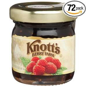 Knotts Berry Farm Red Raspberry Preserves, 1.5 Ounce Glass Jars (Pack 