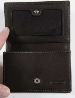 Coach Brown Signature Jacquard Logo Leather Wallet Coin Purse Card 