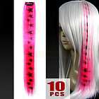 10pcs Pink Dyed Synthetic Fiber Look Hair Extension Wit