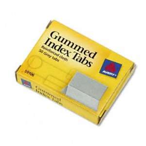  Gummed Index Tabs, 1 x 13/16, Gray, 50/Pack Electronics