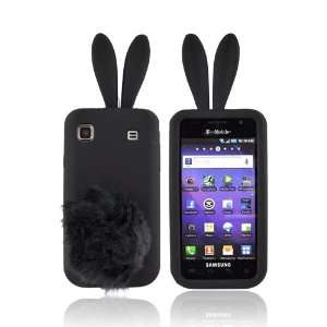  Black Bunny Silicone Skin Case Cover w Fur Tail Stand For 