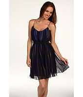 Halston Heritage   Pleated Fly Away Dress With Tie Shoulder