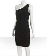 style #314258001 black stretch Gigi one shoulder crisscross dress
