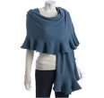 magaschoni mineral blue cashmere ruffle wrap