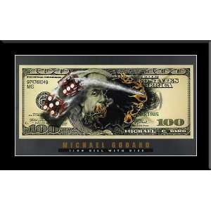  Michael Godard, $100 Bill with Dice FRAMED ART 24x40 