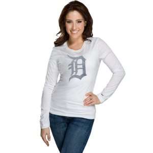  Detroit Tigers Womens Nike White Blended Long Sleeve T 
