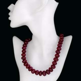 SUPERB MAGNIFICIENT DESIGN 618.00 CTS NATURAL CARVED RED RUBY BEADS 