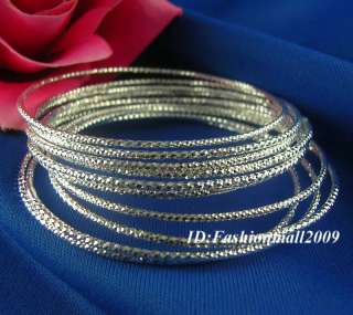 Wholesale 10pcs silver lady plain bangle bracelet 6cm BA13  