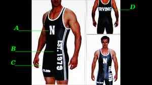   Youth custom WRESTLING SINGLET retro style add your name and or school