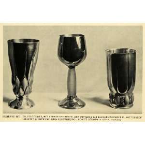  1914 Print Silver Cup Gilt Amethyst Design Goblet Amber Drink 