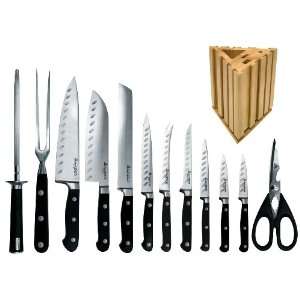   13 Piece Professional Knife Set with Wooden Block: Kitchen & Dining