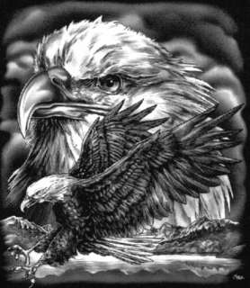 American Bald Eagle Hoodie JACKET Large BLACK  
