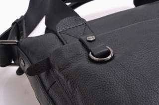 New real leather mens shoulder bag handbag Messenger Bags black 0955 