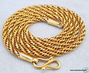 VINTAGE ANTIQUE SOLID 21 CT GOLD HANDMADE LINK CHAIN NECKLACE 