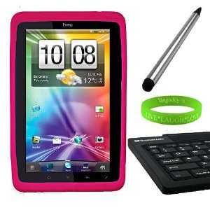  Protective Silicone Pink Skins for the HTC Flyer with Vangoddy Live 