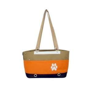    Canvas Striped Beach Bag Pet Carrier in Orange